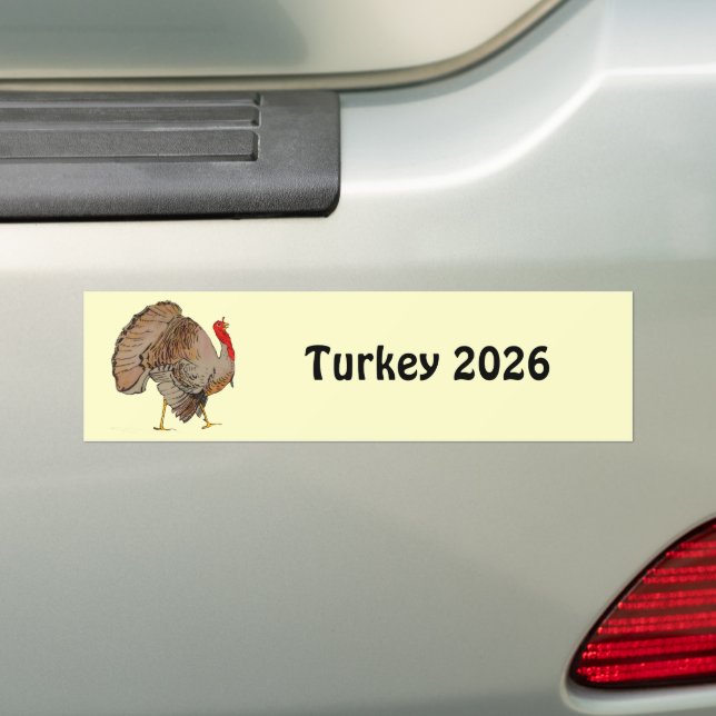 Thanksgiving Turkey Change Year what you get. Bumper Sticker (On Car)