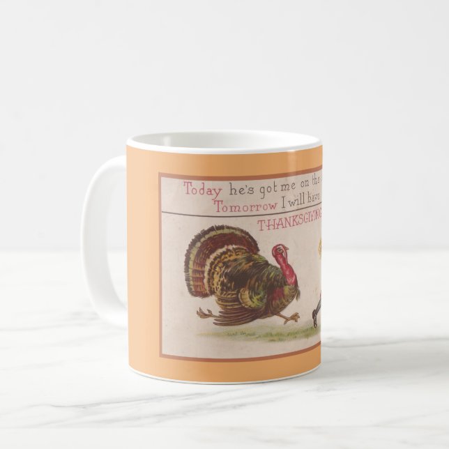 Thanksgiving Turkey Chase Coffee Mug (Front Left)