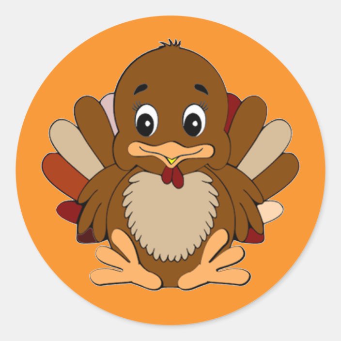 Thanksgiving Turkey Classic Round Sticker Zazzle.co.uk