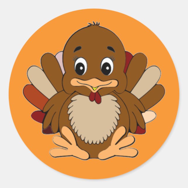 Thanksgiving Turkey Classic Round Sticker (Front)