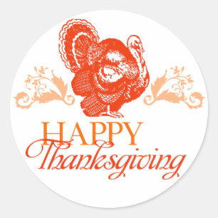 Thanksgiving Turkey Classic Round Sticker