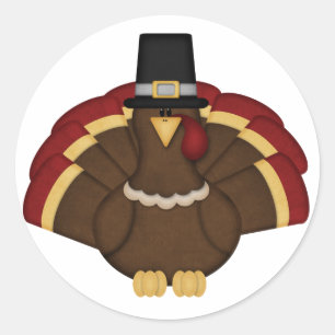 Thanksgiving Turkey Classic Round Sticker