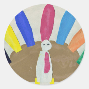 Thanksgiving Turkey Classic Round Sticker
