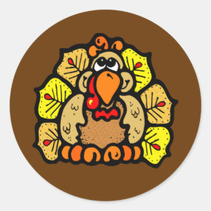 Thanksgiving Turkey Classic Round Sticker