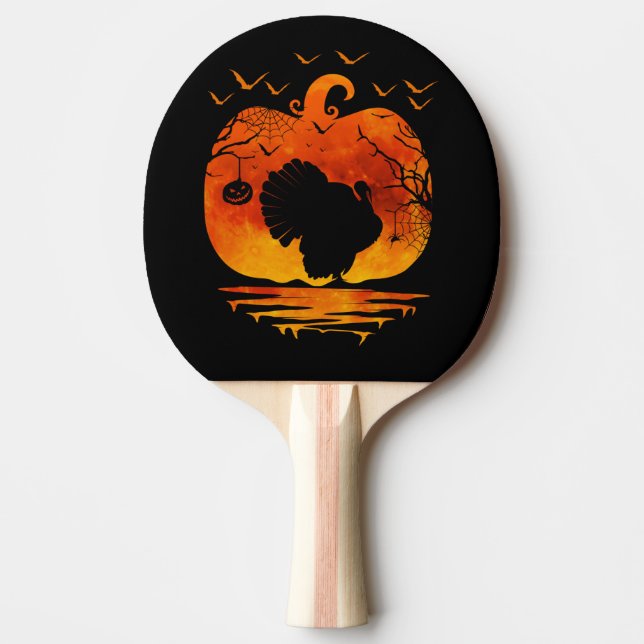 THANKSGIVING TURKEY COSTUME PUMPKIN FALL SEASON PING PONG PADDLE (Front)