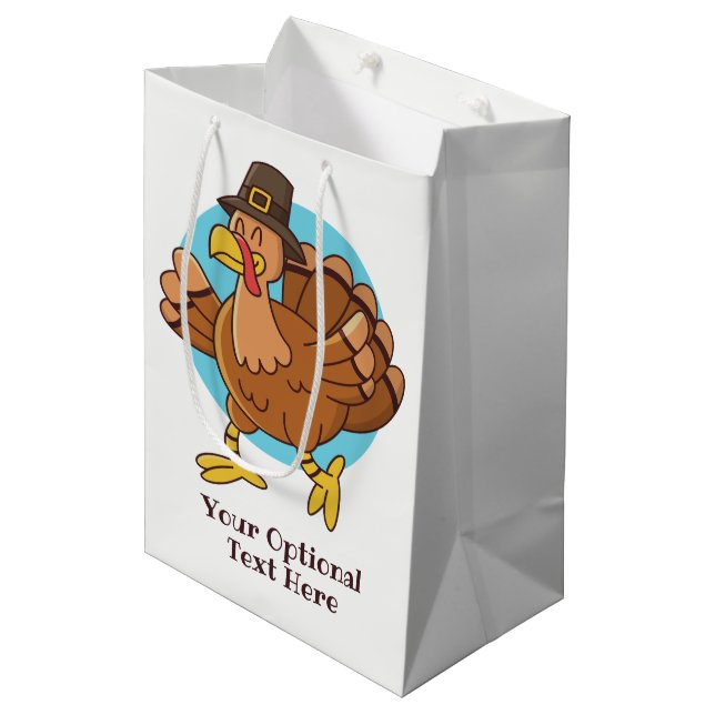Thanksgiving Turkey custom text gift bag (Front Angled)