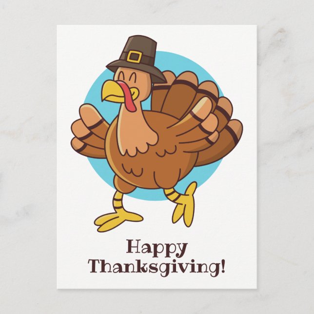 Thanksgiving Turkey custom text postcard (Front)