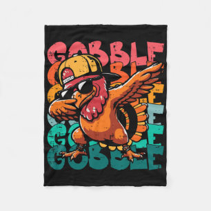 Thanksgiving Turkey Dab Gobble Funny Toddler Boys Fleece Blanket