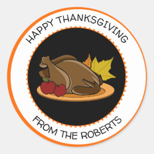 Thanksgiving Turkey Day Classic Round Sticker