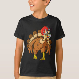 Thanksgiving Turkey Defensive End Football Boys Ki T-Shirt