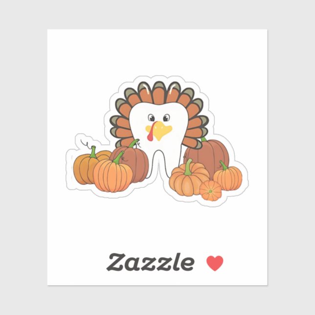 Thanksgiving Turkey Dental Dentist Teeth  (Sheet)
