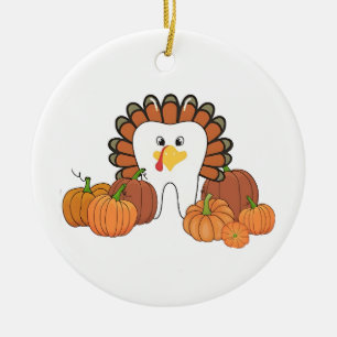Thanksgiving Turkey Dental Dentist Teeth  Ceramic Tree Decoration