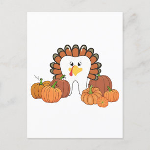 Thanksgiving Turkey Dental Dentist Teeth Invitation Postcard
