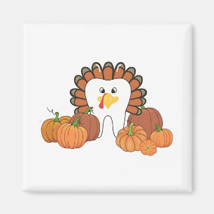 Thanksgiving Turkey Dental Dentist Teeth  Magnet