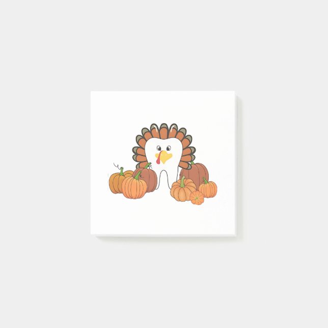 Thanksgiving Turkey Dental Dentist Teeth  Post-it Notes (Front)