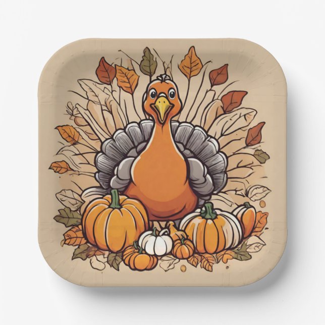 Thanksgiving Turkey Desert Plate (Front)