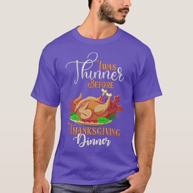 Thanksgiving Turkey Dinner Design T-Shirt (Front)