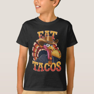 Thanksgiving Turkey Eat Tacos Funny Mexican T-Shirt