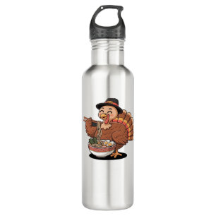 thanksgiving turkey eats ramen Oversized T-Shirt 710 Ml Water Bottle