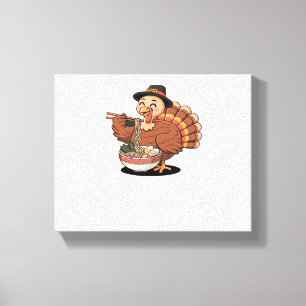 thanksgiving turkey eats ramen Oversized T-Shirt Canvas Print