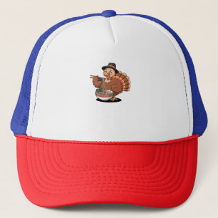 thanksgiving turkey eats ramen Oversized T-Shirt Trucker Hat