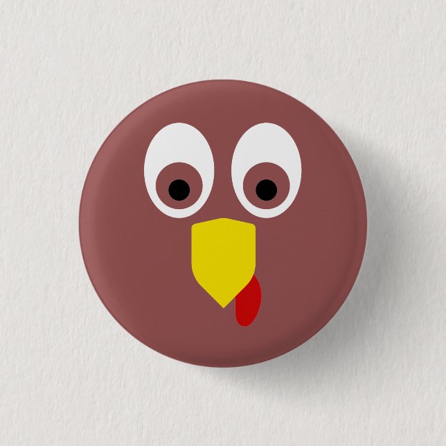 Thanksgiving Turkey Face 3 Cm Round Badge (Front)