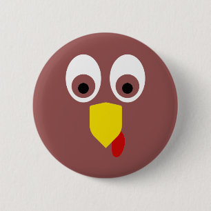Thanksgiving Turkey Face 6 Cm Round Badge