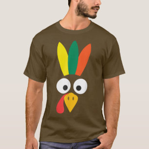 Thanksgiving Turkey Face Funny Graphic T-Shirt