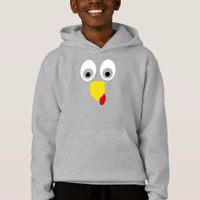 Thanksgiving Turkey Face  Hoodie (Front)
