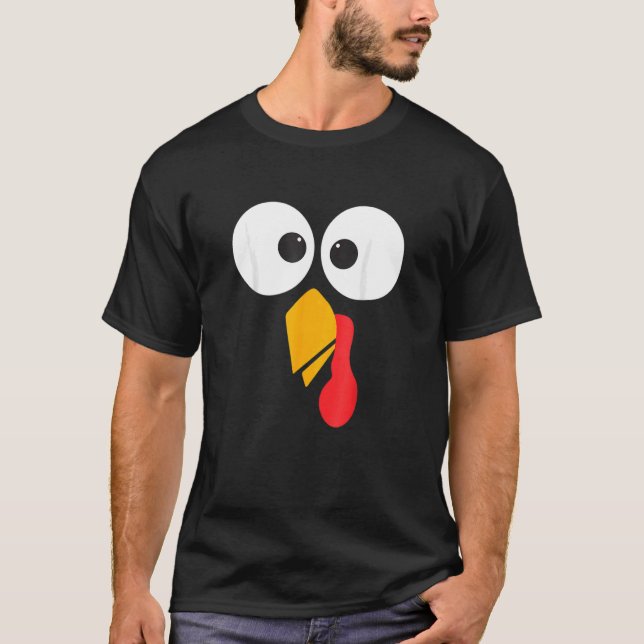 Thanksgiving Turkey Face Matching Family Costume C T-Shirt (Front)