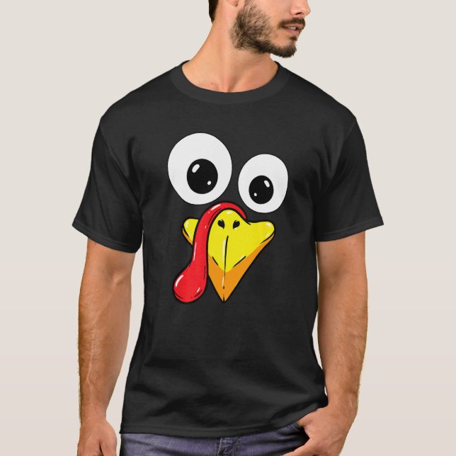 Thanksgiving Turkey Face Matching Family Costume K T-Shirt (Front)