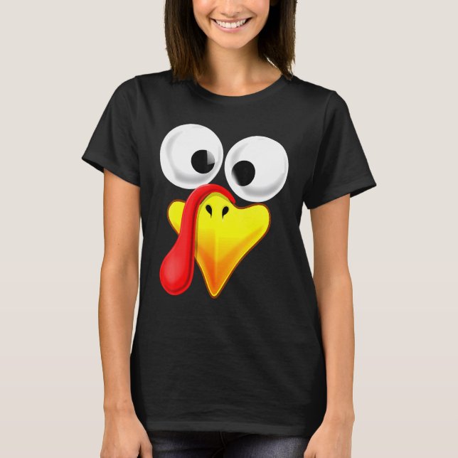 Thanksgiving Turkey Face Matching Family Costume K T-Shirt (Front)