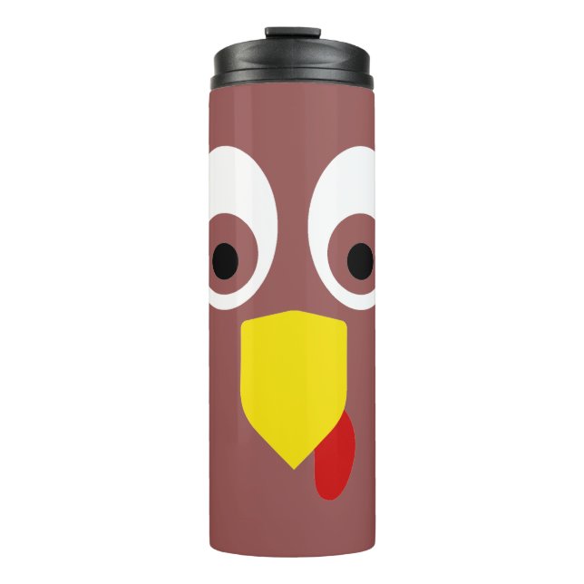 Thanksgiving Turkey Face Thermal Tumbler (Front)