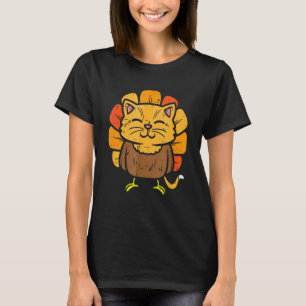 Thanksgiving Turkey Fake Cat Meow  Cat Thanksgivin T-Shirt