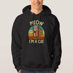 Thanksgiving Turkey Fake Cat Retro Women Men Kid Hoodie