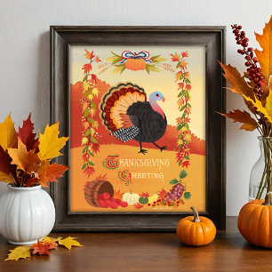 Thanksgiving Turkey Fall Harvest Art Print