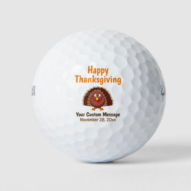 Thanksgiving Turkey Family Fall Autumn Celebration Golf Balls (Front)