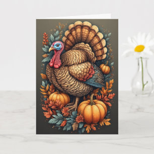 Thanksgiving Turkey Folded Greeting Card