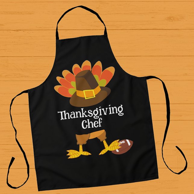 Thanksgiving Turkey Football Chef Personalised  Apron (Creator Uploaded)