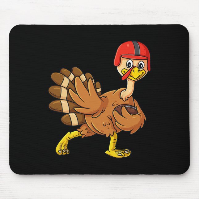 Thanksgiving Turkey Football Player Trophy Award P Mouse Mat (Front)
