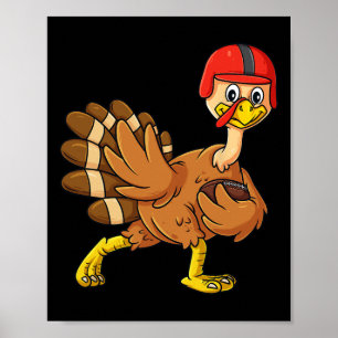 Thanksgiving Turkey Football Player Trophy Award P Poster