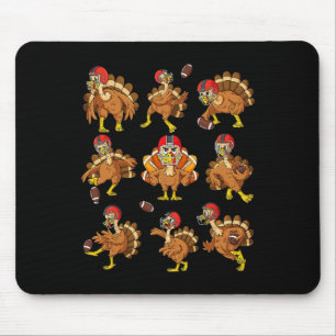 Thanksgiving Turkey Football Players Quarterback R Mouse Mat