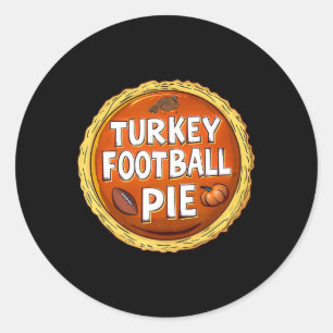 Thanksgiving Turkey Football Pumpkin Pie Food Spor Classic Round Sticker