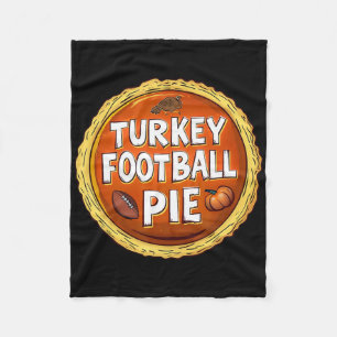 Thanksgiving Turkey Football Pumpkin Pie Food Spor Fleece Blanket