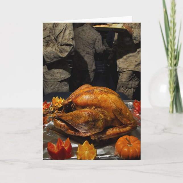Thanksgiving Turkey for US Military Servicemen Holiday Card (Front)