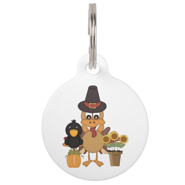 Thanksgiving Turkey Friends Pet Tag (Front)