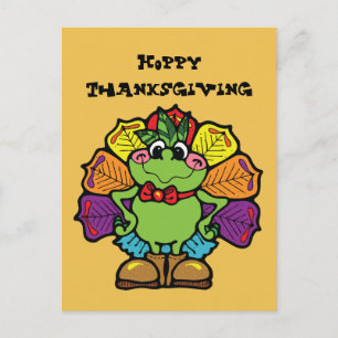 Thanksgiving Turkey Frog Holiday Postcard