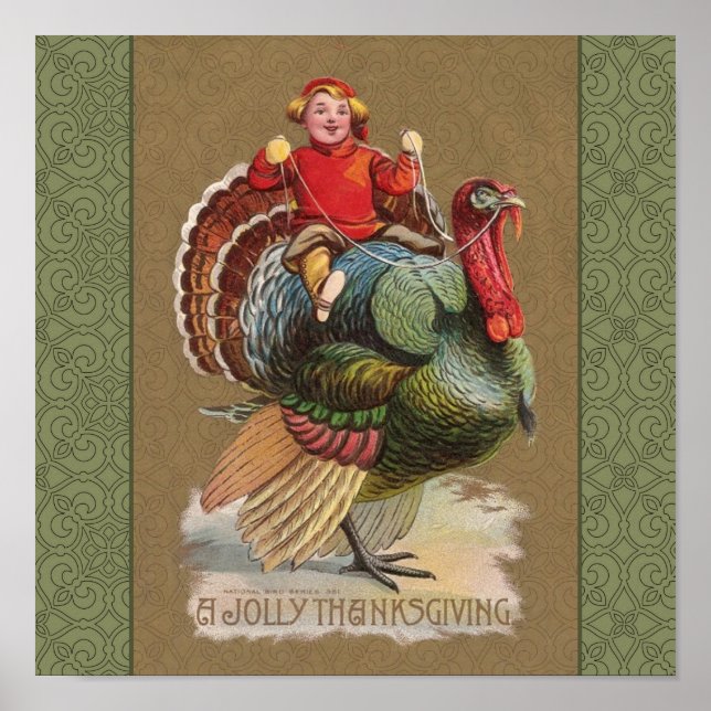 Thanksgiving Turkey Funny Children Poster (Front)