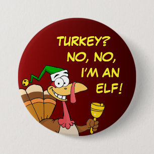 Thanksgiving Turkey Funny Disguise for Christmas 7.5 Cm Round Badge