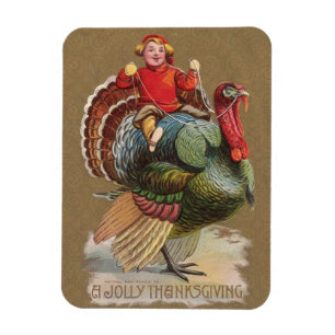 Thanksgiving Turkey Funny Vintage Greetings Magnet